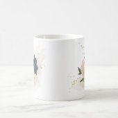 Mug navy et fleurs rose blush verdure (Centre)