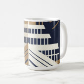 Mug Navy Gold Geometric Maritime Ocean Liner Art Deco (Devant droit)