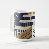 Mug Navy Gold Geometric Maritime Ocean Liner Art Deco (Devant gauche)