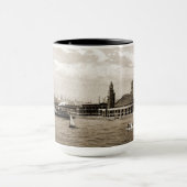 Mug Navy Pier Chicago 1920 Aquarelle SEPIA ART (Centre)