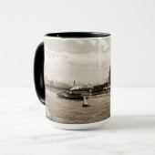 Mug Navy Pier Chicago 1920 Aquarelle SEPIA ART (Devant gauche)