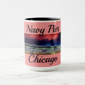 Mug Navy Pier Chicago 1920's Watercolor Art Windy City (Centre)
