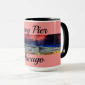 Mug Navy Pier Chicago 1920's Watercolor Art Windy City (Devant droit)