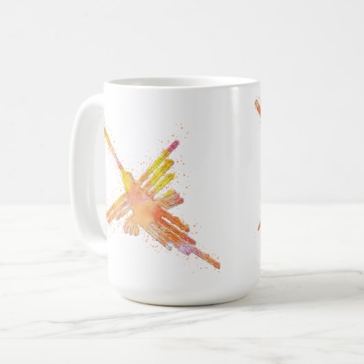 Mug Nazca Lines Hummingbird Aquarelle Imprimer (Devant gauche)