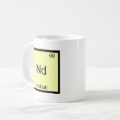 Mug Nd - Évidemment Symbole d'élément chimique Drôle (Devant gauche)