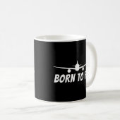 Mug Né À Avion Avion Pilote De Vol (Devant droit)