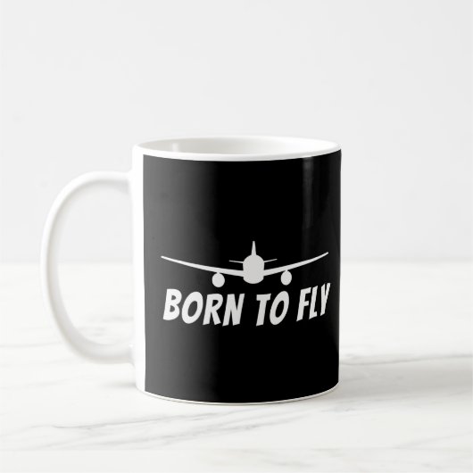 Mug Né À Avion Avion Pilote De Vol (Gauche)