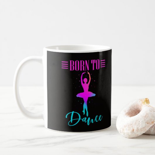 Mug Né à Dance Ballerina (Avec donut)