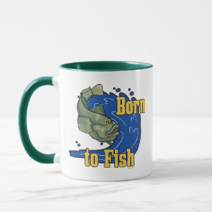 Mug Né à Fish Fishing TShirt