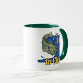 Mug Né à Fish Fishing TShirt (Devant droit)