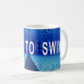 Mug Né À La Nage, Piscine, Citation Inspirationnelle (Devant droit)