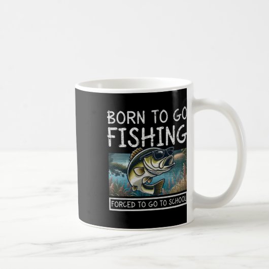 Mug Né À Poisson Obligé D'Aller À L'École Pêche Drôle (Droite)