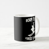 Mug Né À Ski Forcé À Travailler (Devant droit)