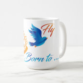 Mug Né à voler - Inspirational Blue Bird Freedom (Devant droit)