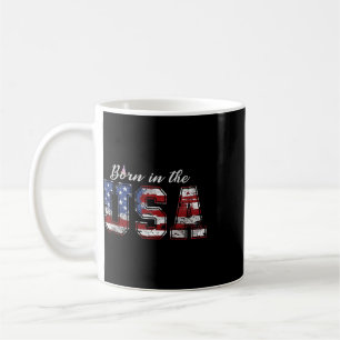 Mug Né aux États-Unis T-shirt Drapeau américain 4 juil