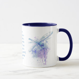 Mug Ne craignez pas, Écriture Isaïe Dragonfly Aquarell