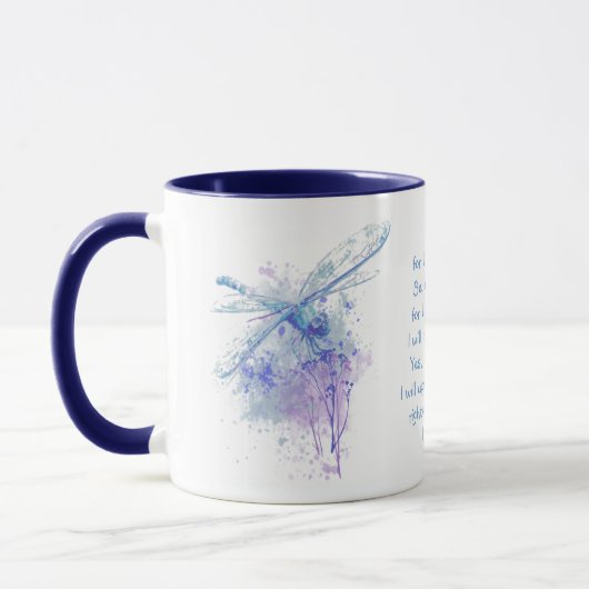 Mug Ne craignez pas, Écriture Isaïe Dragonfly Aquarell (Gauche)