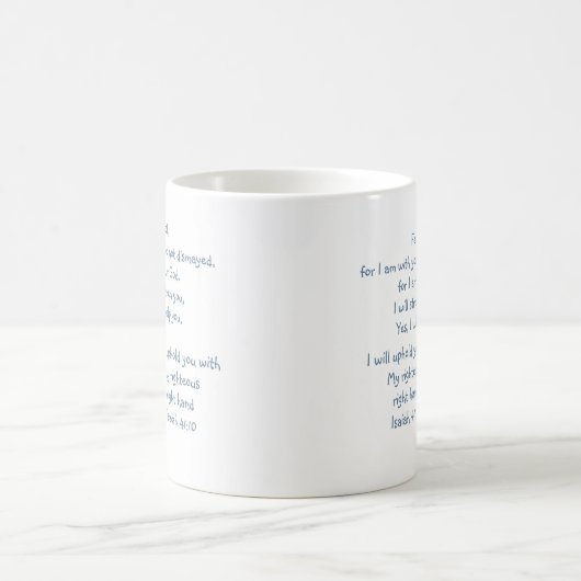 Mug Ne craignez pas, Écriture Isaïe libellule Bleu, Ve (Centre)