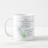 Mug Ne craignez pas, Écriture Isaïe libellule Bleu, Ve (Gauche)
