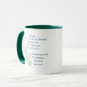 Mug Ne craignez pas, Écriture Isaïe libellule Bleu, Ve (Devant gauche)