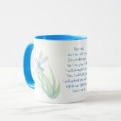 Mug Ne craignez pas, Écriture Isaïe libellule Bleu, Ve (Devant gauche)