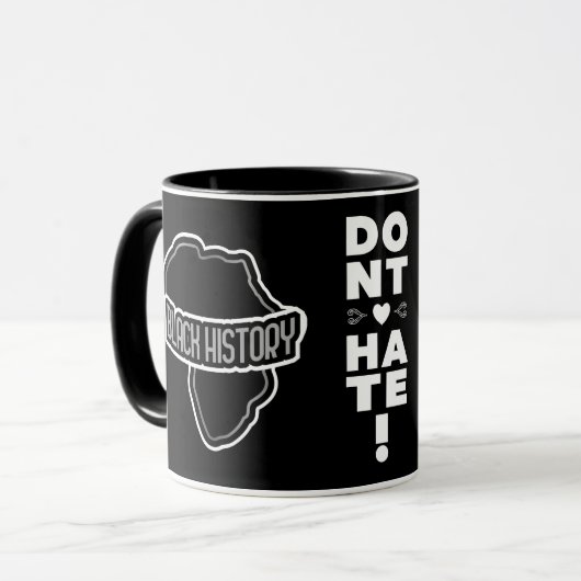 Mug Ne détestez pas l'histoire NOIRE (Devant gauche)