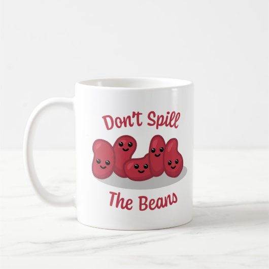 Mug Ne déverse pas les haricots ! Cartoon Cute Bean (Gauche)
