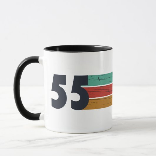 Mug Né en 1955 vintage 70e anniversaire cadeau (Gauche)
