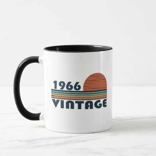 Mug Né en 1966 anniversaire vintage (Gauche)