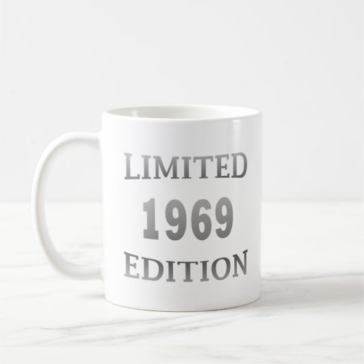 Mug né en 1969 anniversaire vintage (Gauche)