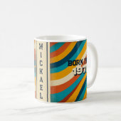 Mug Né en 1970 Boug personnalisé - les années 70 bande (Devant droit)