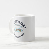 Mug Né en 1970 cadeau d'anniversaire vintage (Devant gauche)