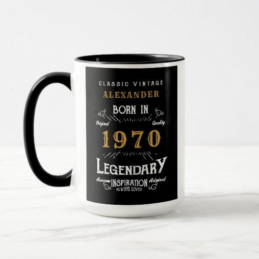 Mug Né en 1970 Légende (Gauche)