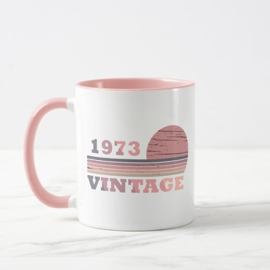 Mug né en 1973 cadeau d'anniversaire vintage (Gauche)