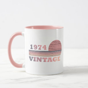 Mug Né en 1974 élégant cadeau d'anniversaire moderne v