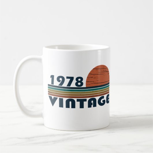 Mug Né en 1978 cadeau d'anniversaire vintage (Gauche)