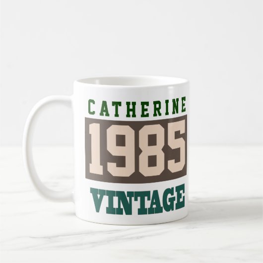 Mug Né en 1985. 1985 Année de naissance - Anniversaire (Gauche)