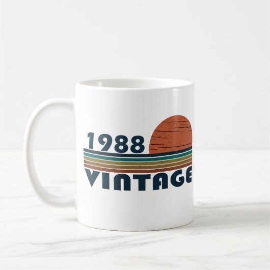 Mug Né en 1988 cadeau d'anniversaire vintage (Gauche)