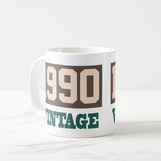 Mug Né en 1990 - Anniversaire (Devant gauche)