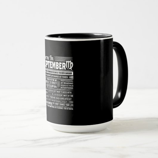 Mug Né en septembre virgo drôle cadeau d'anniversaire (Devant droit)