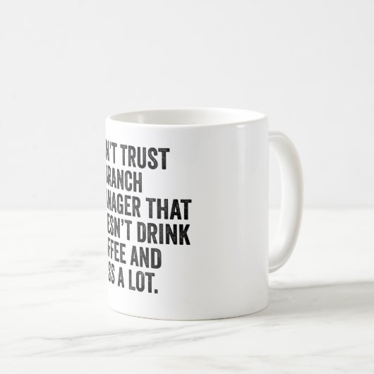 Mug Ne faites pas confiance à un responsable de succur (Devant droit)