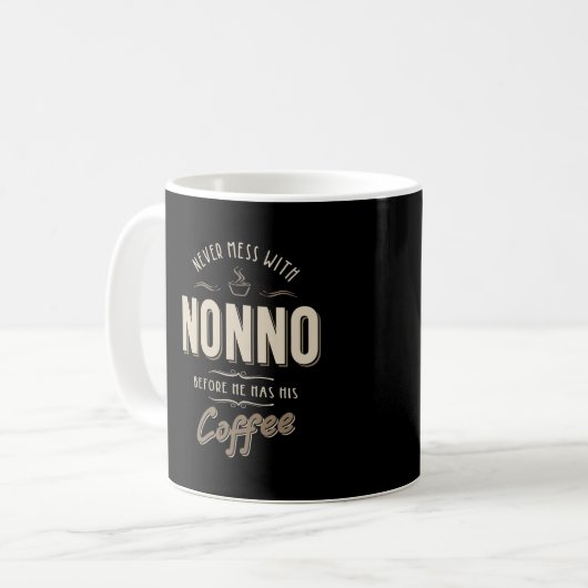 Mug Ne Jamais Mess Avec Nonno Avant Café (Devant gauche)