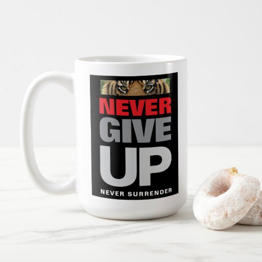 Mug Ne jamais renoncer à abandonner le devis de réussi (Avec donut)