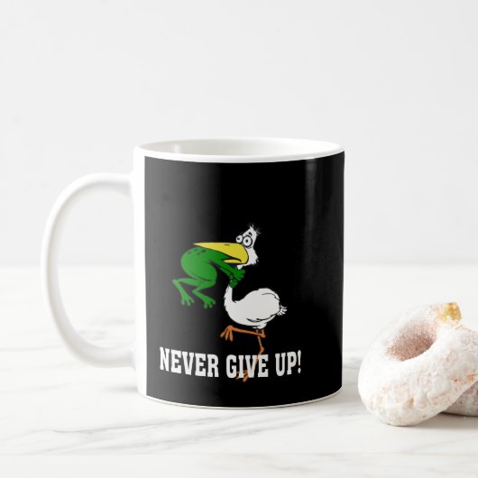 Mug Ne jamais renoncer à la grenouille Choquant l'oise (Avec donut)