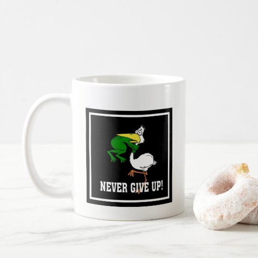 Mug Ne jamais renoncer à la grenouille Choquant l'oise (Avec donut)