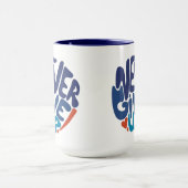 Mug Ne jamais renoncer - Citation d'anniversaire bleu  (Centre)