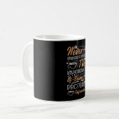 Mug Ne jamais sous-estimer le café | Conception de caf (Devant gauche)