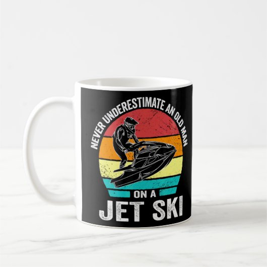 Mug Ne jamais sous-estimer un vieil homme sur un jet s (Gauche)
