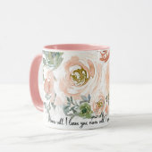 Mug Ne jamais vous laisser Pink aquarelle flore (Devant gauche)