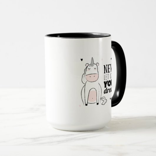 Mug Ne laissez jamais vont de vos rêves (Devant droit)